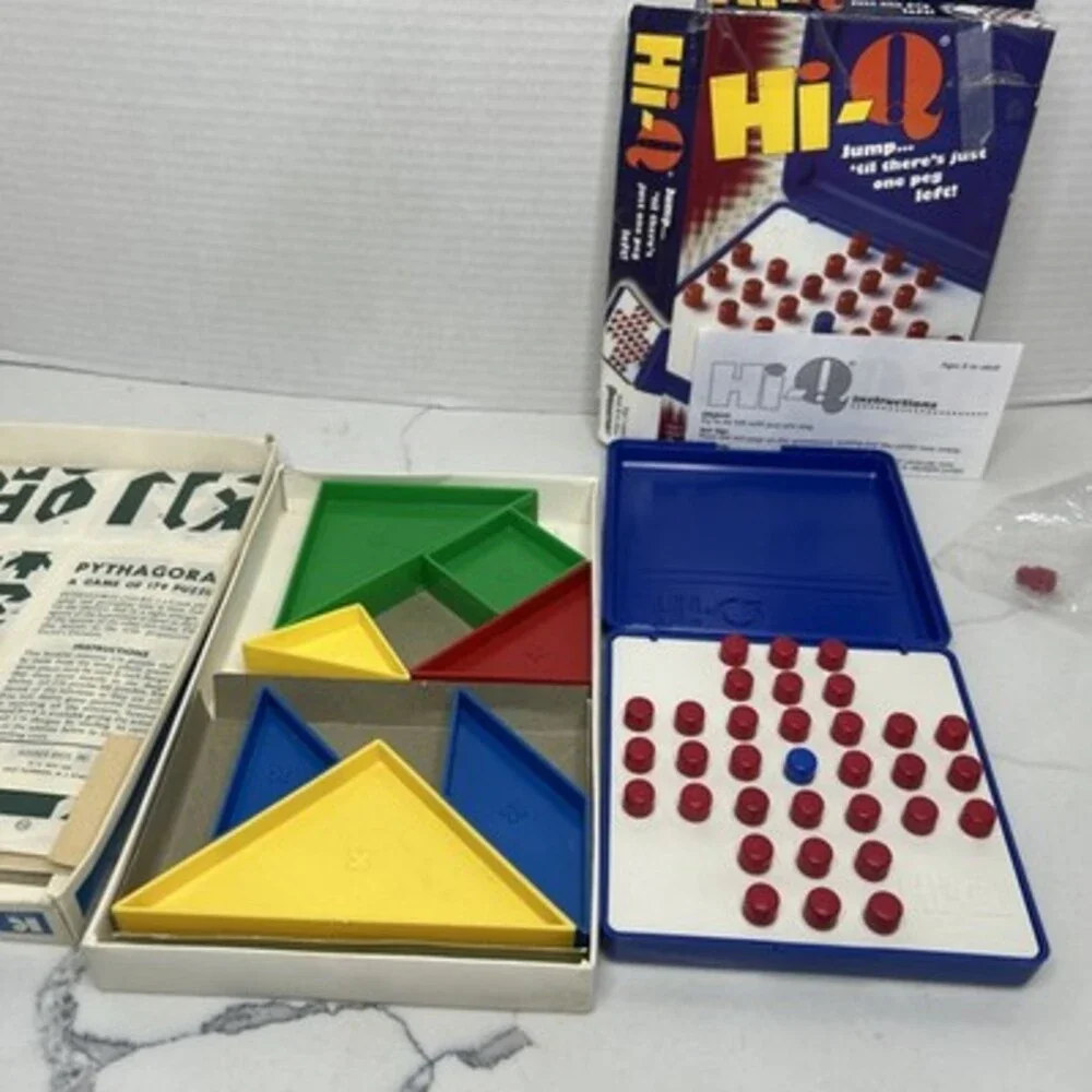 HI-Q & Pythagoras Vintage Games Pocket Game Complete